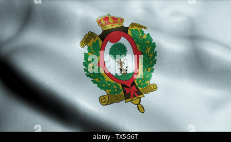 3D Waving Flag of Durango Closeup View Stock Photo