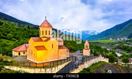 St. Nicholas Church in Mestia, Georgia Stock Photo