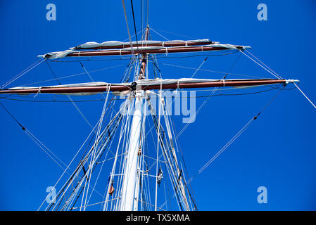 Drive Shaft of a beautiful sailing ship. Skyward view. Stock Photo