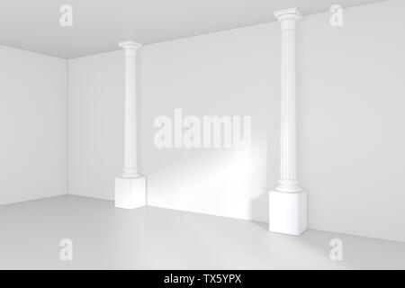 Empty room with sun light on wall. 3d rendering Stock Photo