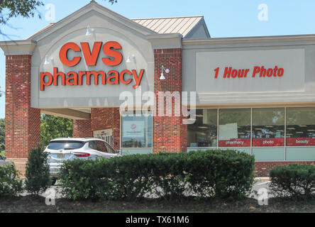 Princeton New Jersey - June 23, 2019: CVS Pharmacy Retail Location. CVS is the Largest Pharmacy Chain in the US - Image Stock Photo