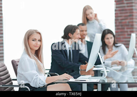 creative managers team working with new project in modern office.photo with copy space Stock Photo