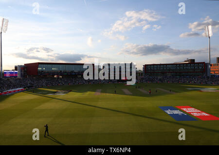 MANCHESTER, ENGLAND. 22 JUNE 2019:   The West Indies v New Zealand, ICC Cricket World Cup match, at Old Trafford, Manchester, England. Stock Photo