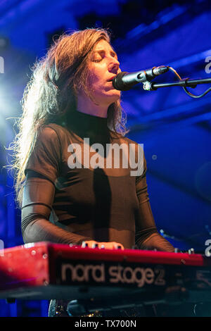 Milan Italy. 23 June 2019. The American singer/songwriter and record producer JULIA HOLTER performs live on stage at Circolo Magnolia during the 'Aviary Tour' Stock Photo