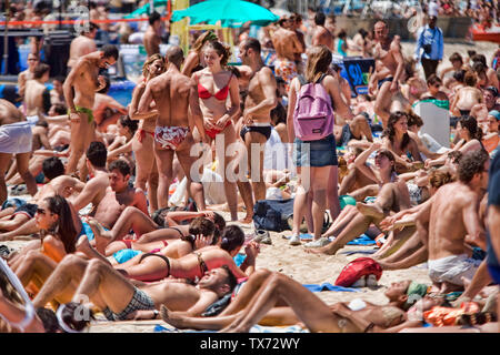 Mondello beach Palermo Sicily Italy Stock Photo