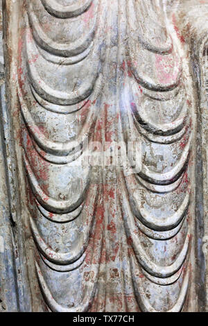 Graphics of painted Buddha statues and stone carvings in the Beiqi period Stock Photo