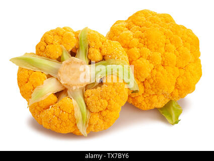 colored cauliflower path isolated on white Stock Photo