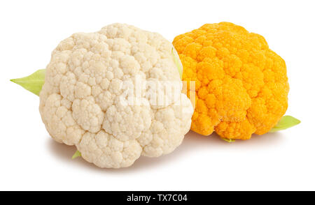 colored cauliflower path isolated on white Stock Photo
