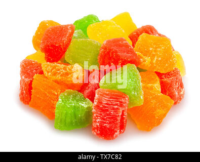 colored candied fruit path isolated on white Stock Photo