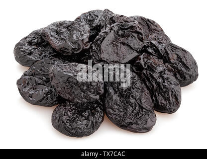 prunes path isolated on white Stock Photo