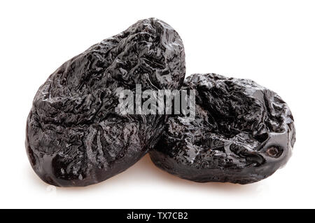 prunes path isolated on white Stock Photo