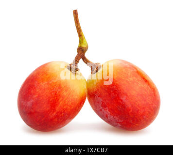 red yellow grapes path isolated on white Stock Photo