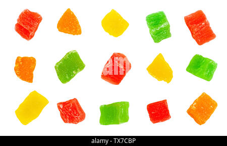 colored candied fruit path isolated on white Stock Photo