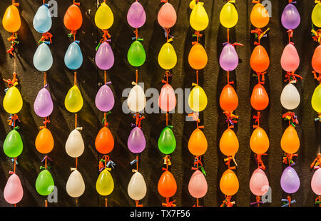 colorful of balloon on the wall for shot game Stock Photo