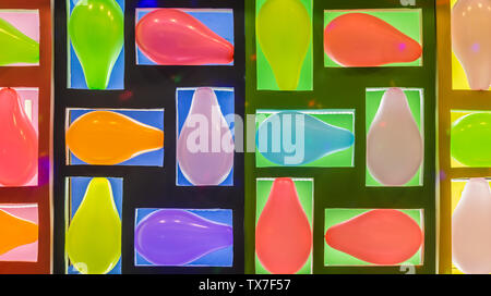 colorful of balloon on the wall for shot game Stock Photo