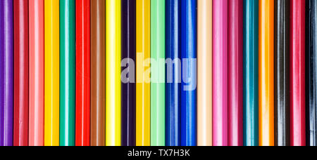 Сolored pencils background. Pencils art desing creative. Close up Stock Photo