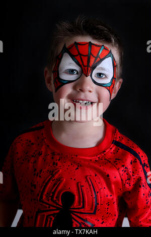 spiderman cheek face painting