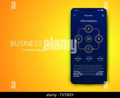 Vector graphics mobile infographics with four options. Template for creating mobile applications, workflow layout, diagram, banner, web design Stock Vector