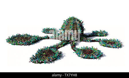 alien plant, extraterrestrial world flora isolated on white background ...