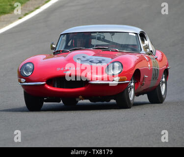 Paul Kennelly, Jaguar E-Type, Equipe GTS, Masters Historic Festival, Brands Hatch, May 2019. Brands Hatch, classic cars, classic event, Classic Racing Stock Photo