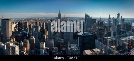 Panoramic View of Manhattan from the Top of the Rock Rockerfeller Center, New York, USA Stock Photo