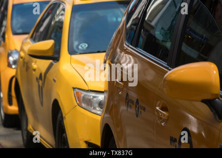 New York City Yellow Taxicabs, Manhattan, New York, USA Stock Photo