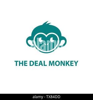 Monkey Geek Logo design in illustrator Stock Vector