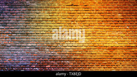 old Graffiti brick wall, colorful background Stock Photo
