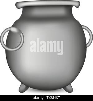 Iron Pot for Patrick Day. Boiler for Witch Potions. Kettle for Cooking Food. Vector Illustration for your Design, Game, Card Stock Vector