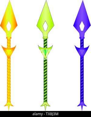 cartoon spear weapon war medieval vector illustration Stock Vector ...