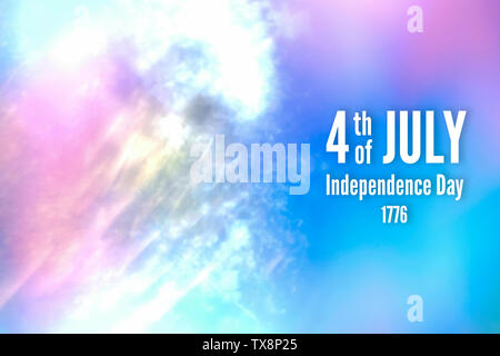 Abstract patriotic sparkle glitter background with text 4th of July. Independent Day concept Stock Photo