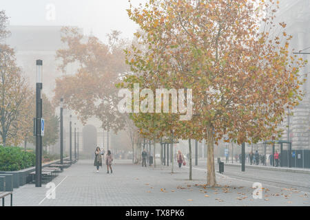 Budapest, NOV 10: Morning haze view of downtown on NOV 10, 2018 at Budapest, Hungary Budapest, NOV 10: Morning haze view of downtown on NOV 10, 2018 at Budapest, Hungary