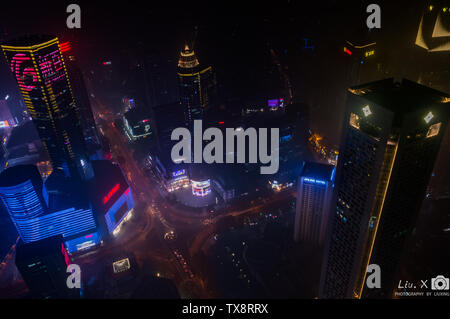 Night view of Xinjiekou, Nanjing Stock Photo