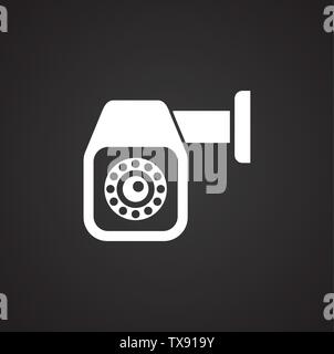CCTV related icon on background for graphic and web design. Simple illustration. Internet concept symbol for website button or mobile app. Stock Vector