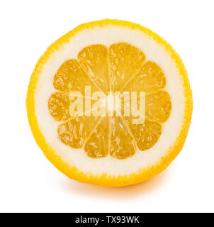 Cut Lemon fruit isolated on white background Stock Photo