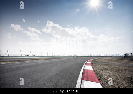 Road Asphalt Landscape with Sky No One Street Tour Stock Photo