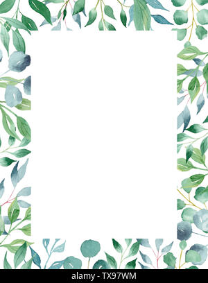 Olive tree frame in a watercolor style isolated Stock Photo - Alamy
