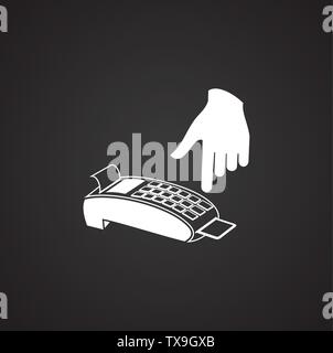 Pos terminal icon on background for graphic and web design. Simple illustration. Internet concept symbol for website button or mobile app. Stock Vector