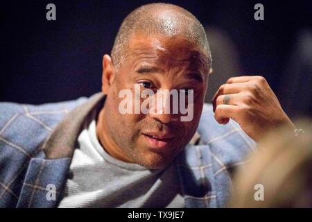John Barnes at a Remain (anti Brexit) rally in Leeds Stock Photo