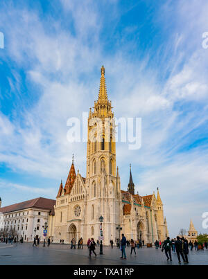 Budapest, NOV 9: Exterior view of the famous Matthias Church on NOV 9, 2018 at Budapest, Hungary Stock Photo