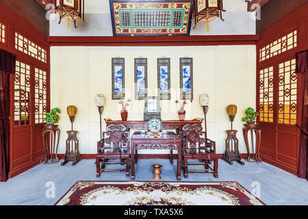 Chinese-style hall Ming and Qing furniture. Photographed at the China ...