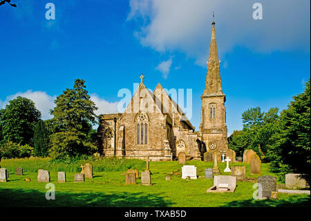 All Saint's Church in the village of Saxton, North Yorkshire, England ...