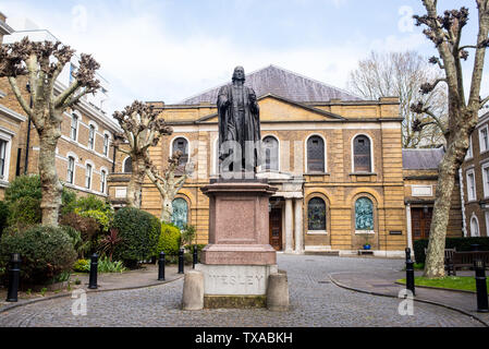 The Wesley's Chapel  is a Methodist church in St. Luke's, in the London Borough of Islington, built under the direction of John Wesley, the founder of Stock Photo