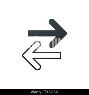 Transfer left and right arrows icon.Can be used for mobile concept and web design. Left right arrows simple line vector icon. Exchange arrows. Vector Stock Vector