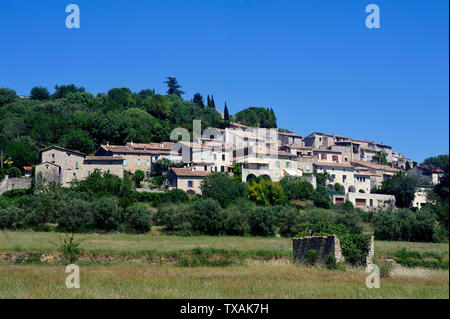 Small medieval French village of Vezenobres located in the Gard department Stock Photo