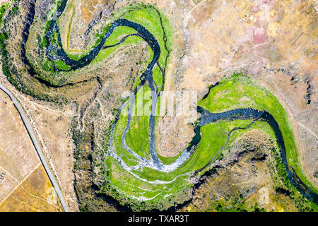 Kasagh river canyon at Oshakan in Armenia Stock Photo