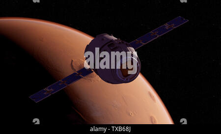 3d rendered illustration of a satelite infront of mars Stock Photo - Alamy