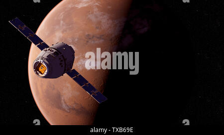 3d rendered illustration of a satelite infront of mars Stock Photo - Alamy