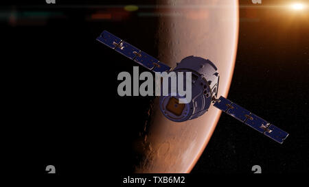 3d rendered illustration of a satelite infront of mars Stock Photo - Alamy