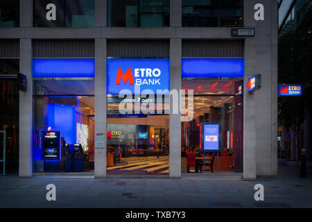 A branch of the Metro Bank located on Cheapside in the City of London. Stock Photo